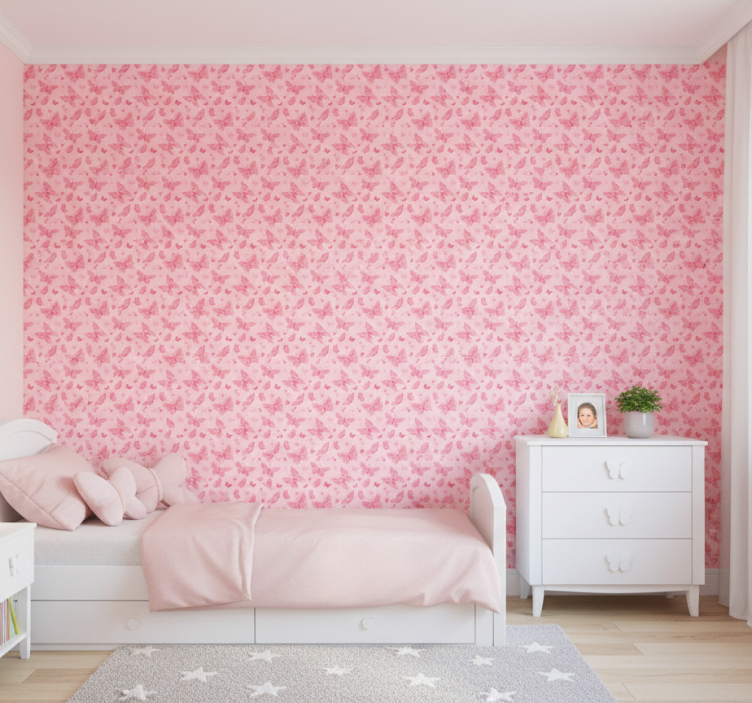 Papier peint papillon rose - TenStickers