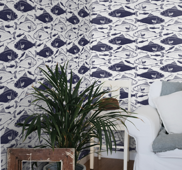Papier peint design de poissons de mer - TenStickers