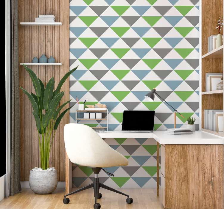 Papier peint bureau triangles pastels colorés - TenStickers