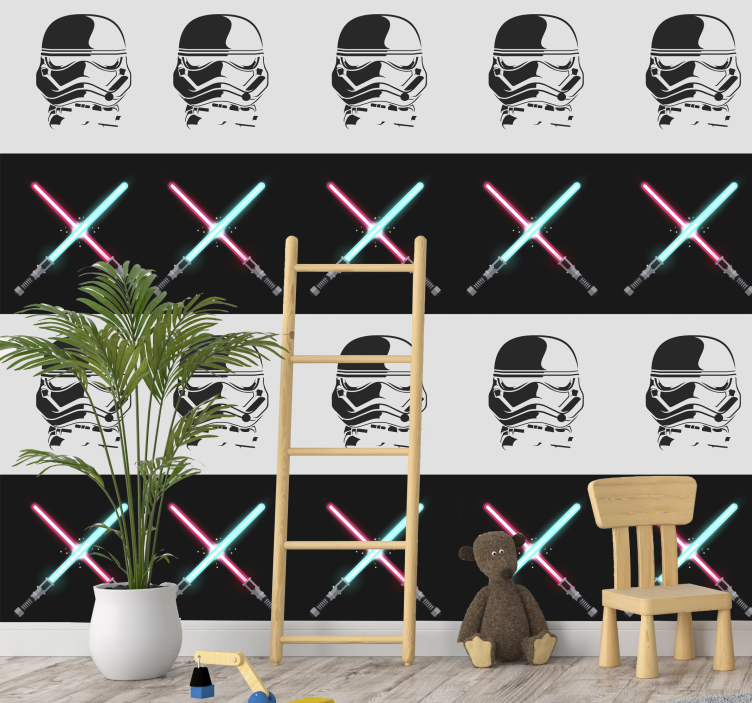 Papier peint rayé sabres laser de stormtrooper - TenStickers