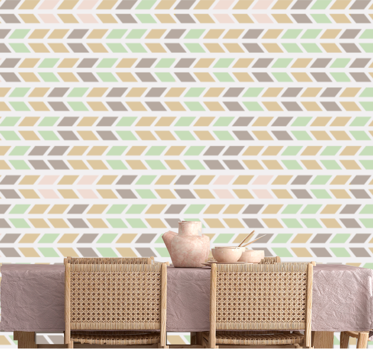 Papier peint ligne horizontale motif de flèche à chevrons - TenStickers