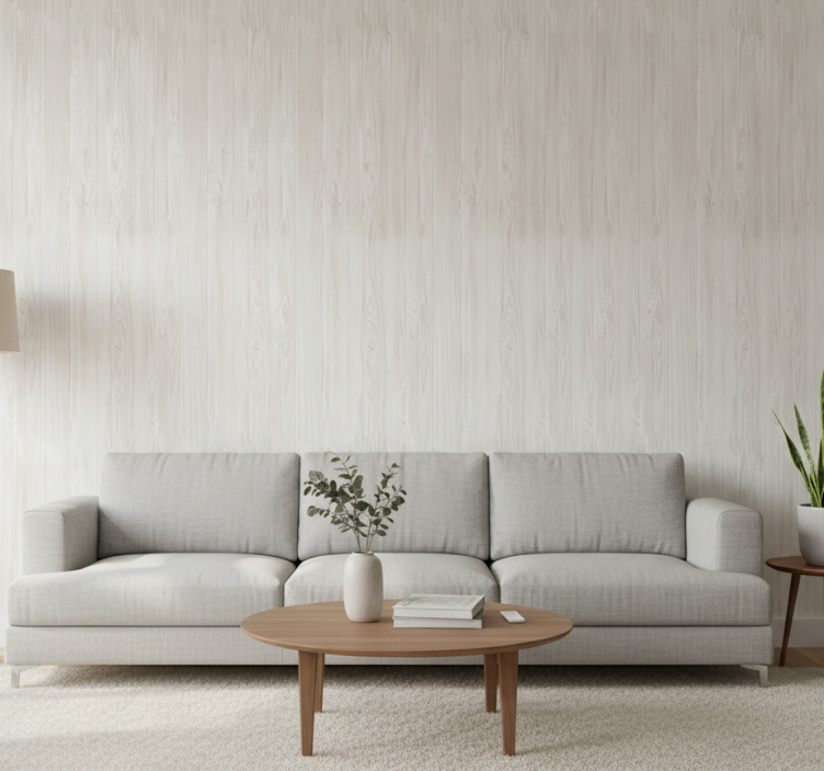 Papier peint rustique bois blanc - TenStickers