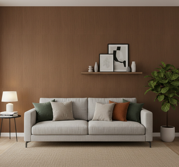 Papier peint rustique effet bois brun foncé - TenStickers