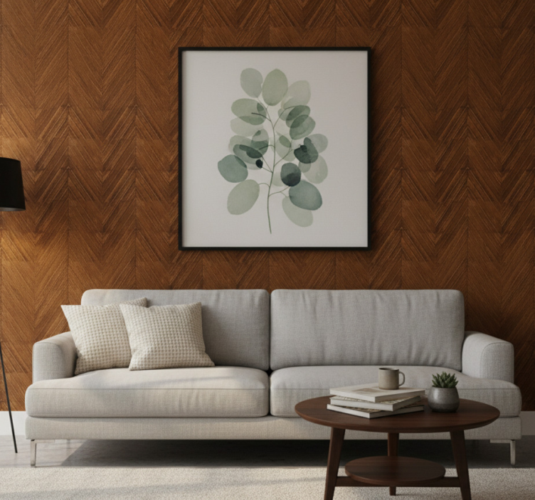 Papier peint rustique motif chevron bois - TenStickers