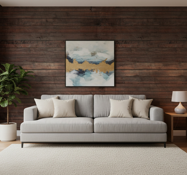 Papier peint rustique panneaux en bois rustiques - TenStickers