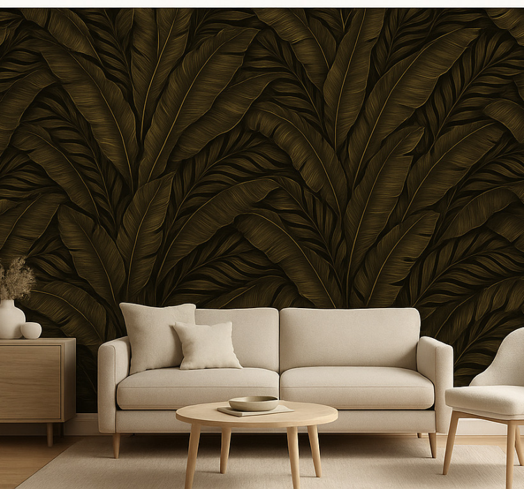 Papier peint salon accents dorés - TenStickers