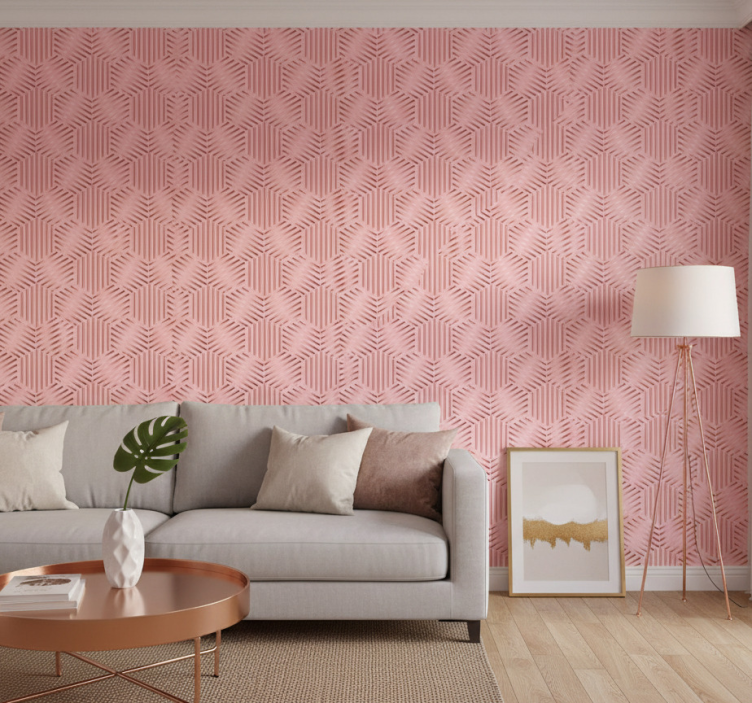 Papier peint salon agencement géométrique - TenStickers