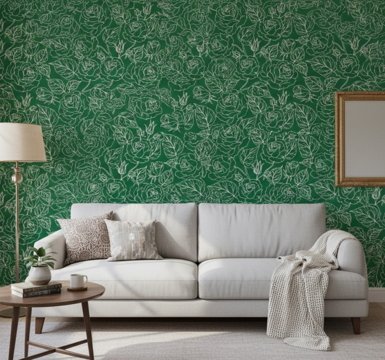 Papier peint salon arrangement botanique gracieux - TenStickers