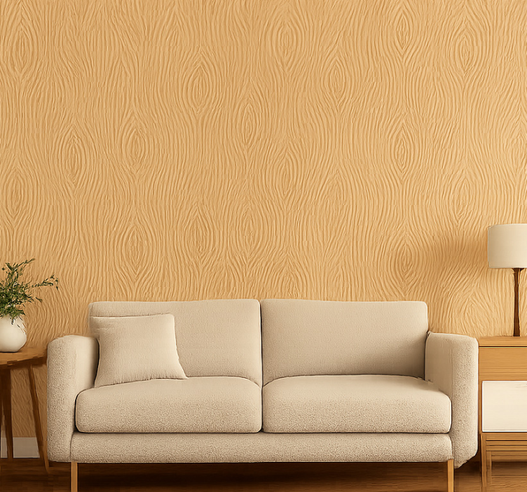 Papier peint salon bois naturel - TenStickers