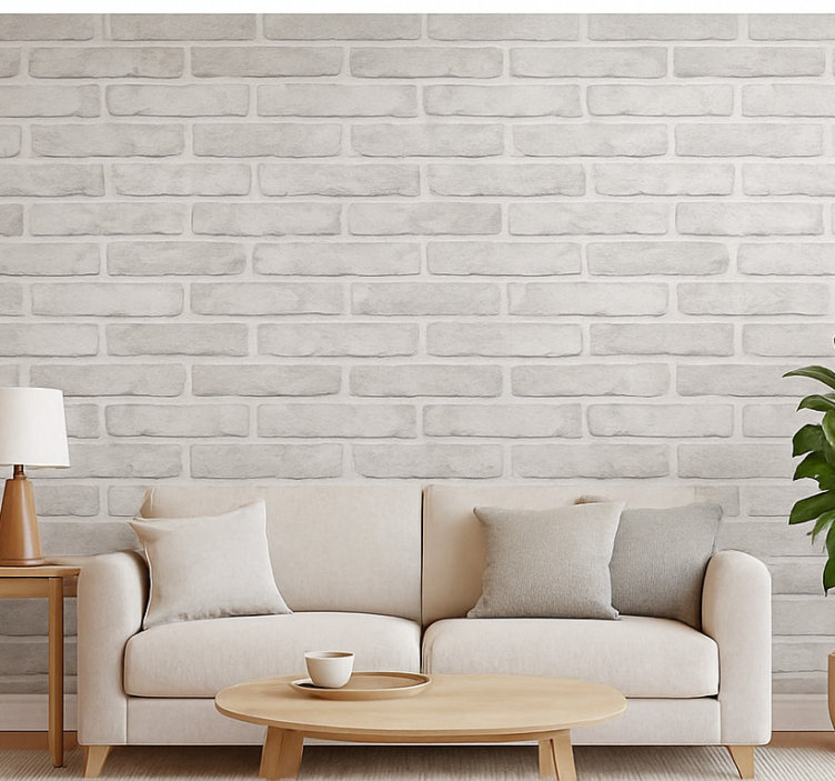 Papier peint salon brique de loft - TenStickers