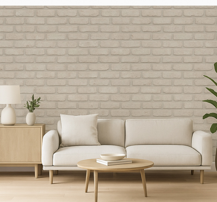 Papier peint salon briques anciennes lumineuses - TenStickers