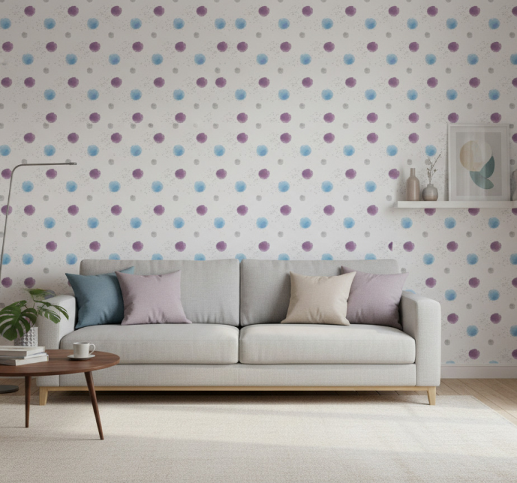 Papier peint salon cercles colorés vibrants - TenStickers