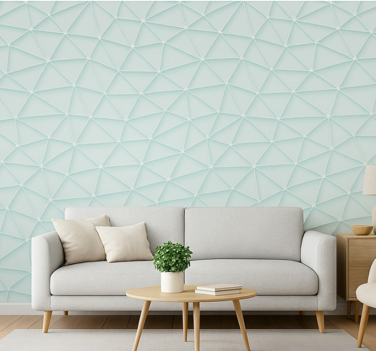 Papier peint salon design triangles abstraits - TenStickers