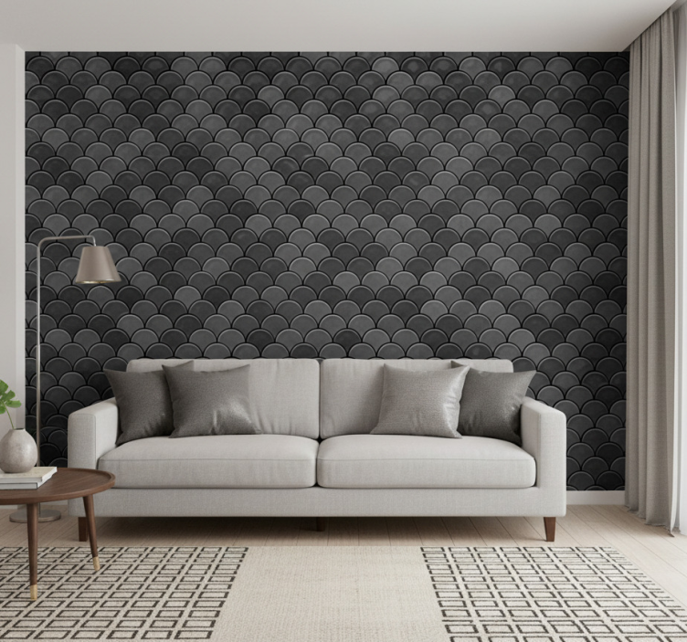 Papier peint salon écaille noire - TenStickers