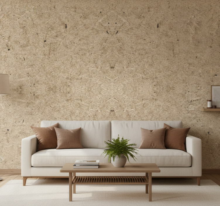 Papier peint salon effet liège en bois - TenStickers