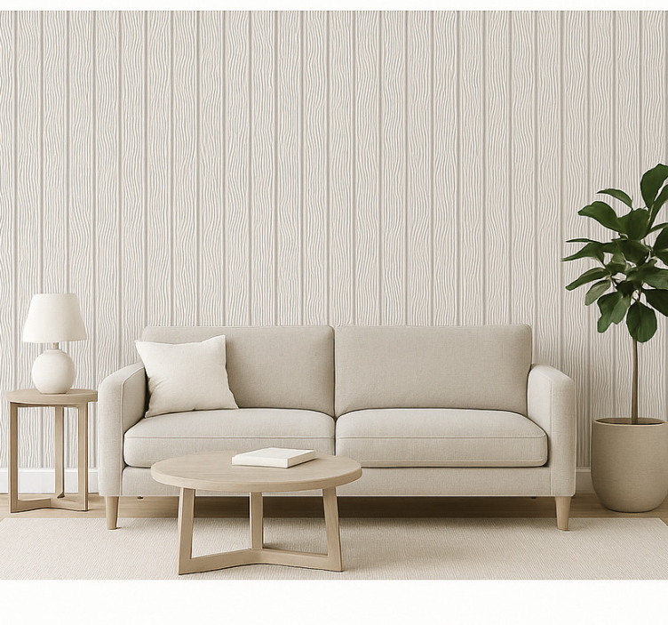 Papier peint salon effet panneau bois 3d - TenStickers