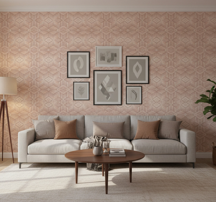 Papier peint salon effet texture bois clair - TenStickers