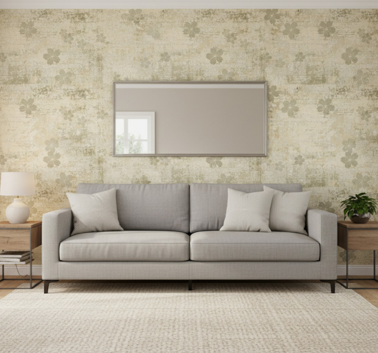 Papier peint salon élégance florale subtile - TenStickers