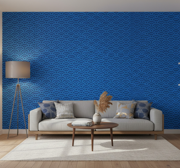 Papier peint salon élément de vague courbée - TenStickers