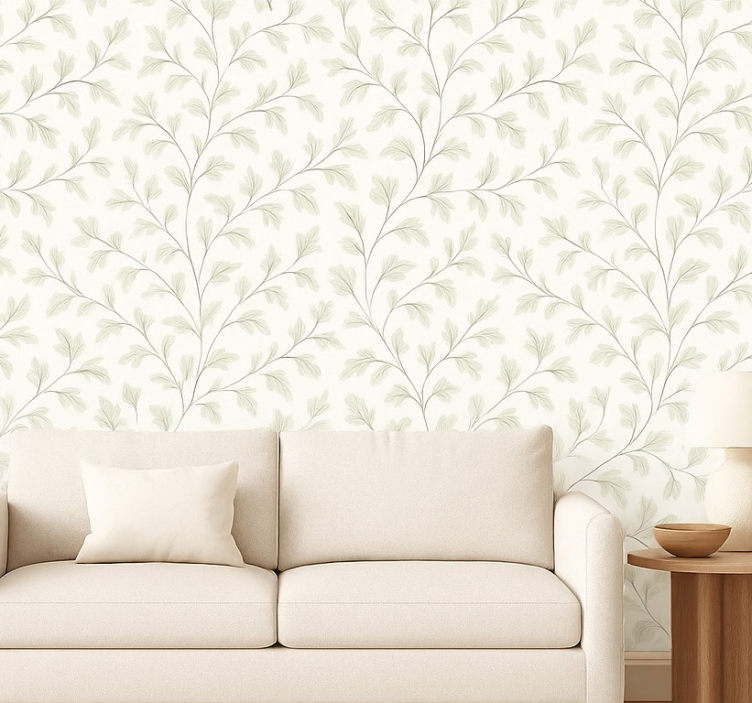 Papier peint salon feuille subtile - TenStickers