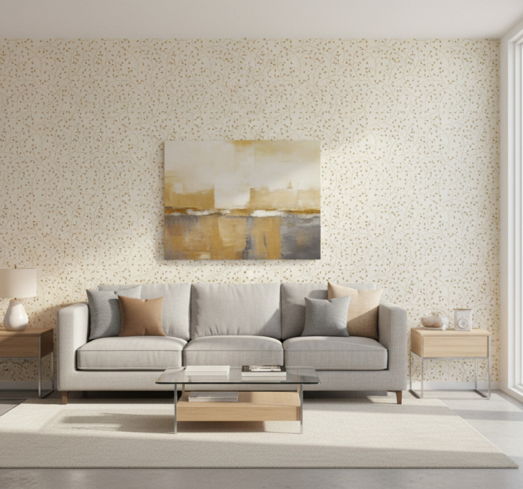 Papier peint salon géométrie soleil - TenStickers