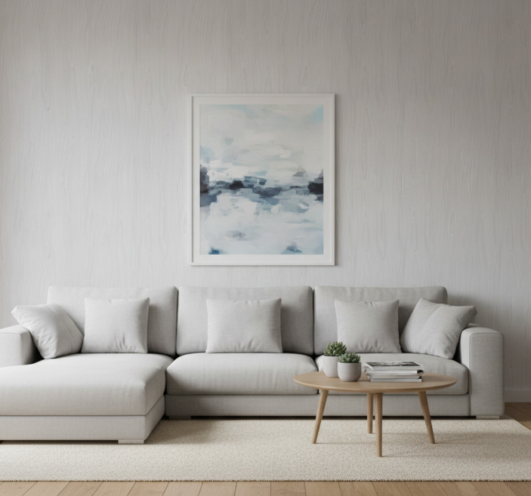 Papier peint salon imitation bois gris - TenStickers