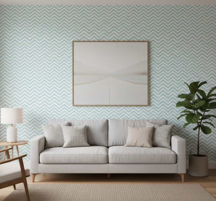 Papier peint salon motif chevron élégant - TenStickers