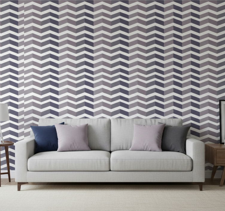 Papier peint salon motif chevrons - TenStickers