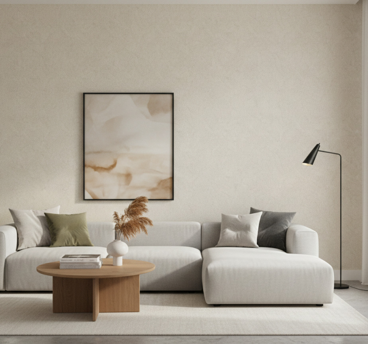 Papier peint salon motif de feuilles texturé - TenStickers