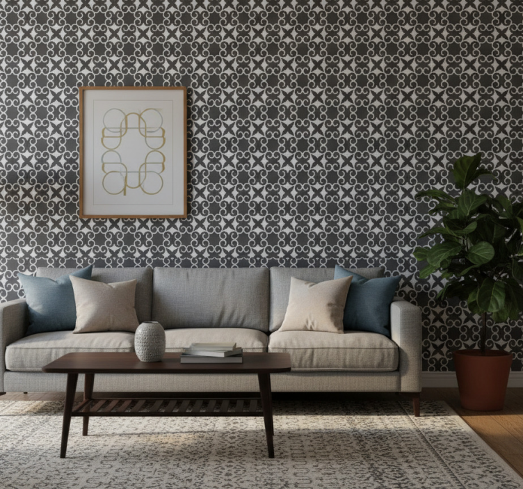 Papier peint salon motif élégant - TenStickers