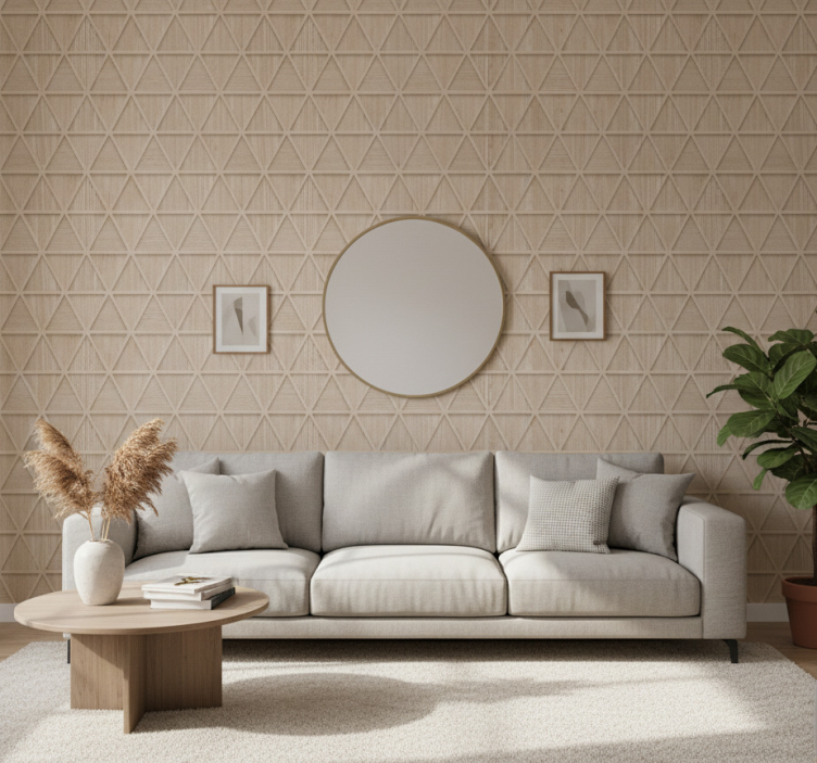 Papier peint salon motif géométrique - TenStickers