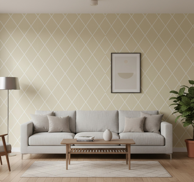 Papier peint salon motif géométrique diagonal - TenStickers