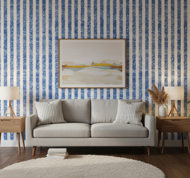 Papier peint salon motif rayé - TenStickers