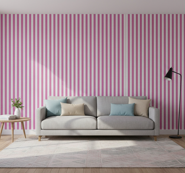 Papier peint salon motif rayé - TenStickers