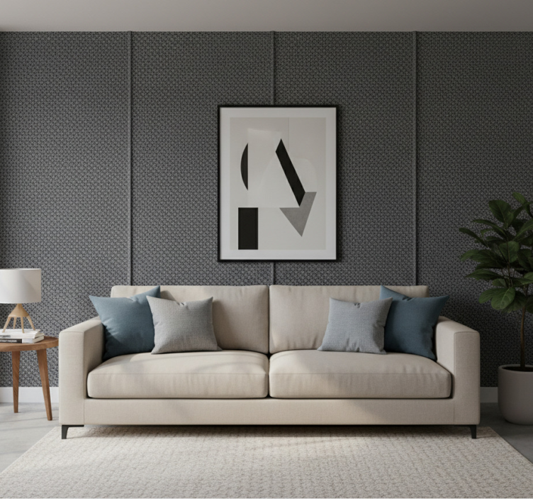 Papier peint salon motif tissé - TenStickers