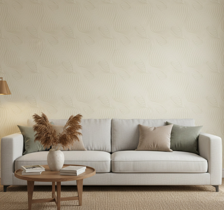 Papier peint salon motifs de vagues subtils - TenStickers
