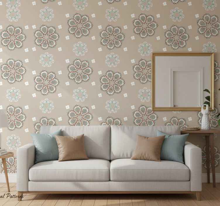 Papier peint salon motifs floraux élégants - TenStickers