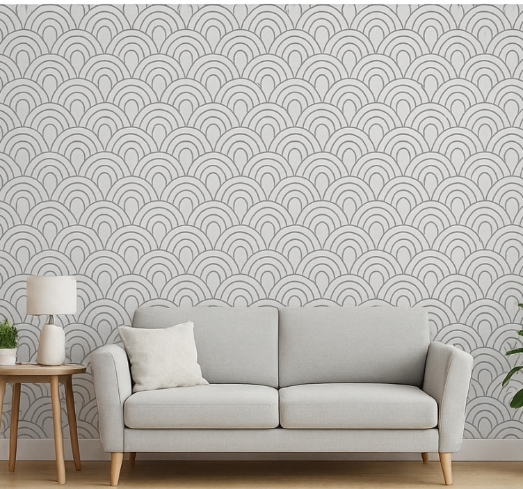 Papier peint salon pierre grise - TenStickers