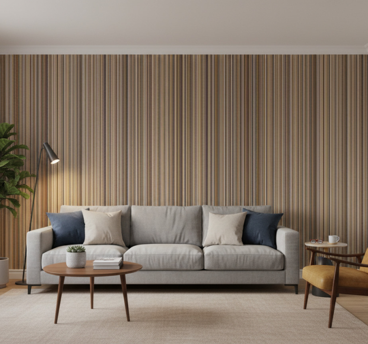 Papier peint salon rayures foncées - TenStickers