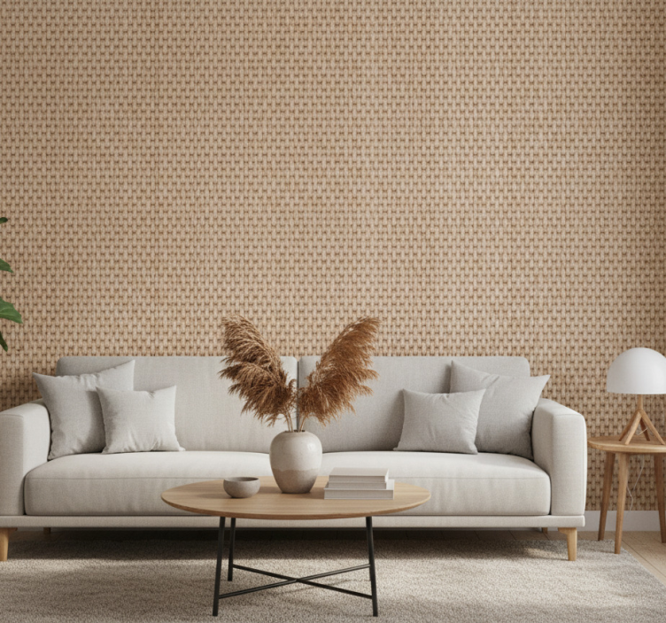 Papier peint salon surface texturée tissée - TenStickers