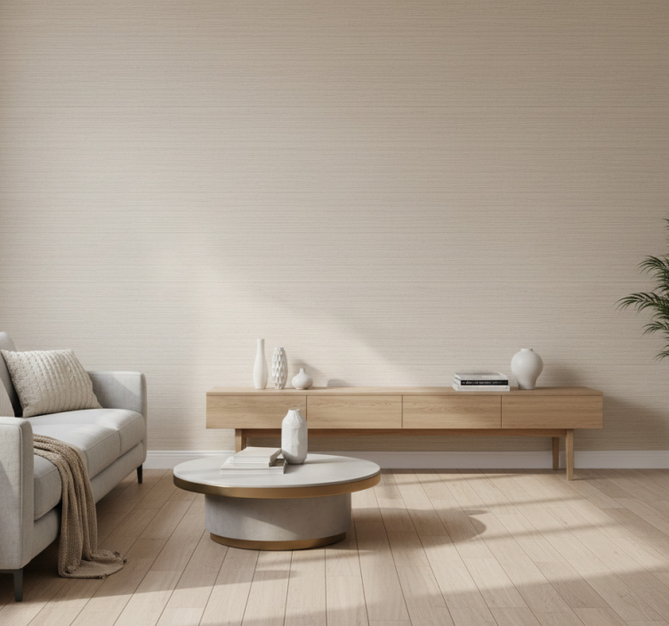 Papier peint salon texture en herbe neutre - TenStickers