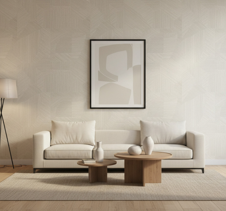 Papier peint salon texture géométrique plissée - TenStickers