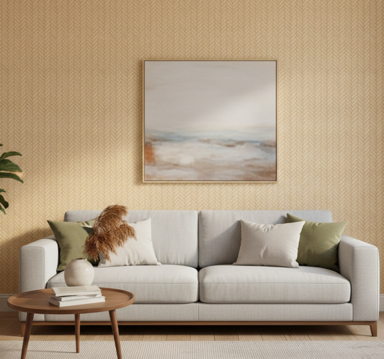 Papier peint salon texture osier - TenStickers