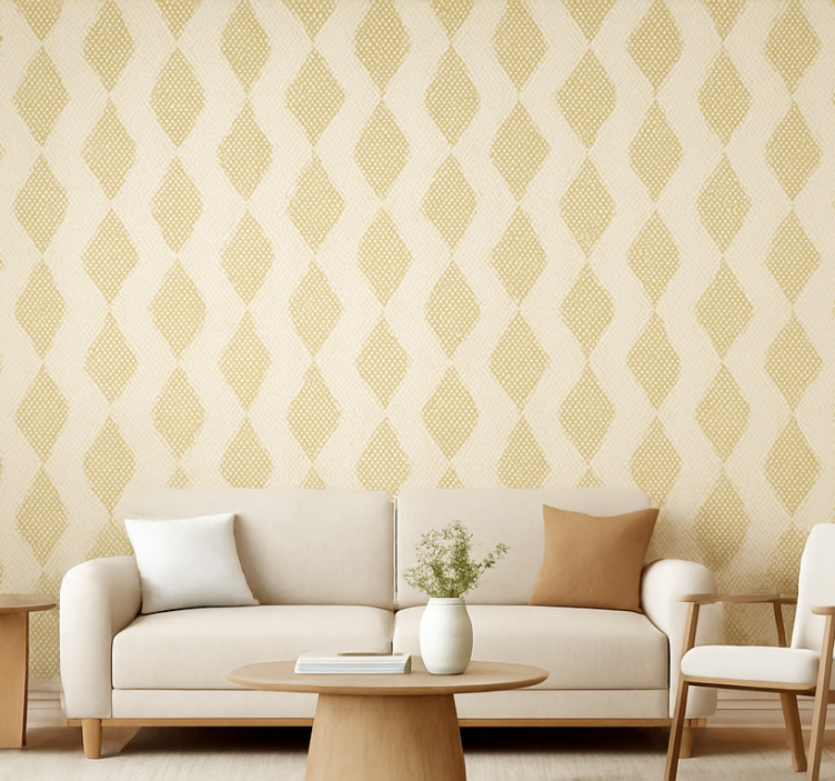 Papier peint salon triangle doré abstrait - TenStickers