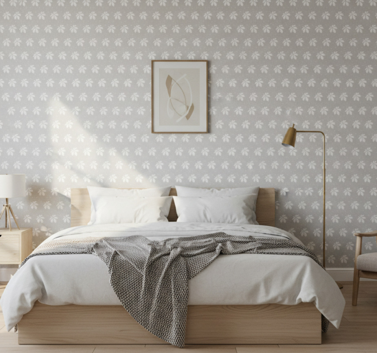 Papier peint scandinave motif blanc minimaliste - TenStickers