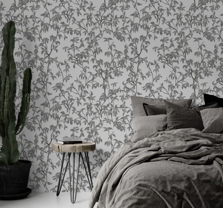 Papier peint pour tete de lit arbres minimalistes - TenStickers