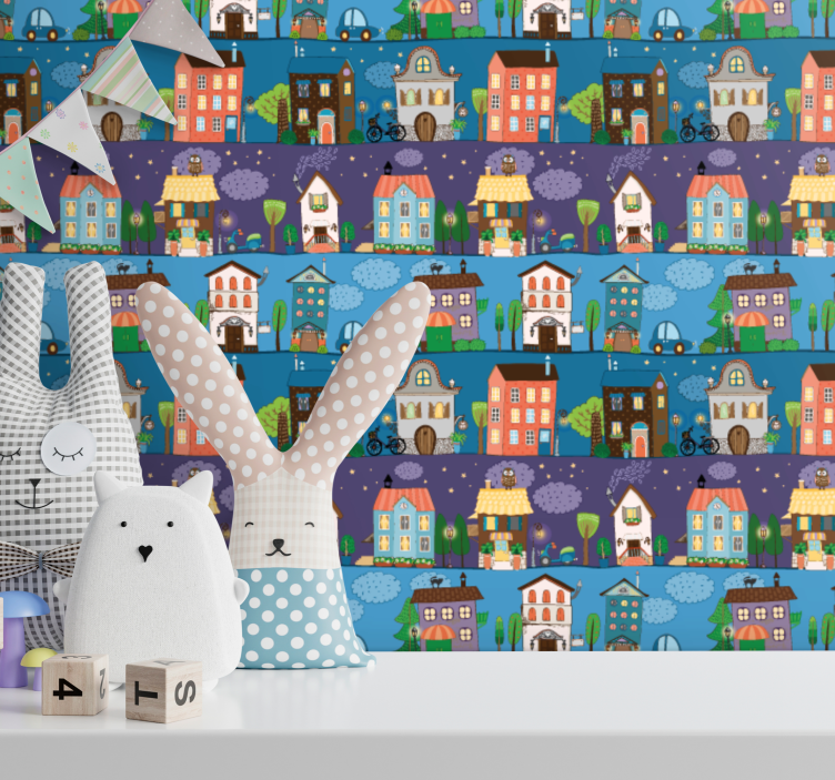 Papier peint ville l'heure du conte urbain - TenStickers