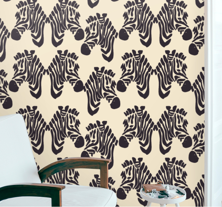 Papier peint zèbre design à motif zèbre - TenStickers