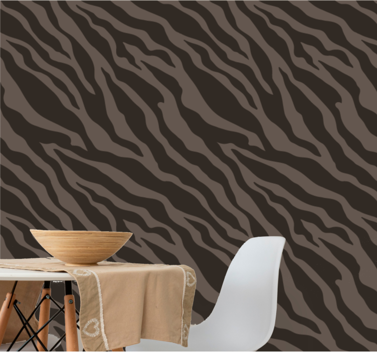 Papier peint zèbre motif élégant noir et marron - TenStickers
