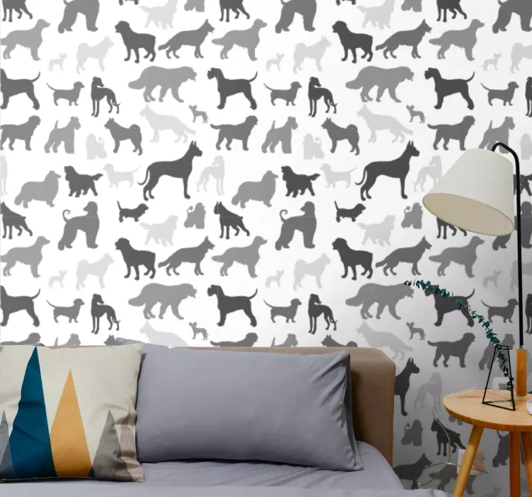 Papier peint chiens silhouettes - TenStickers